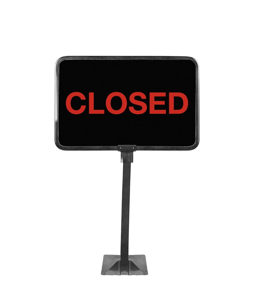 shop sign closed on white background